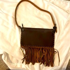 NEW Leather shoulder bag with fringe by ABLE.